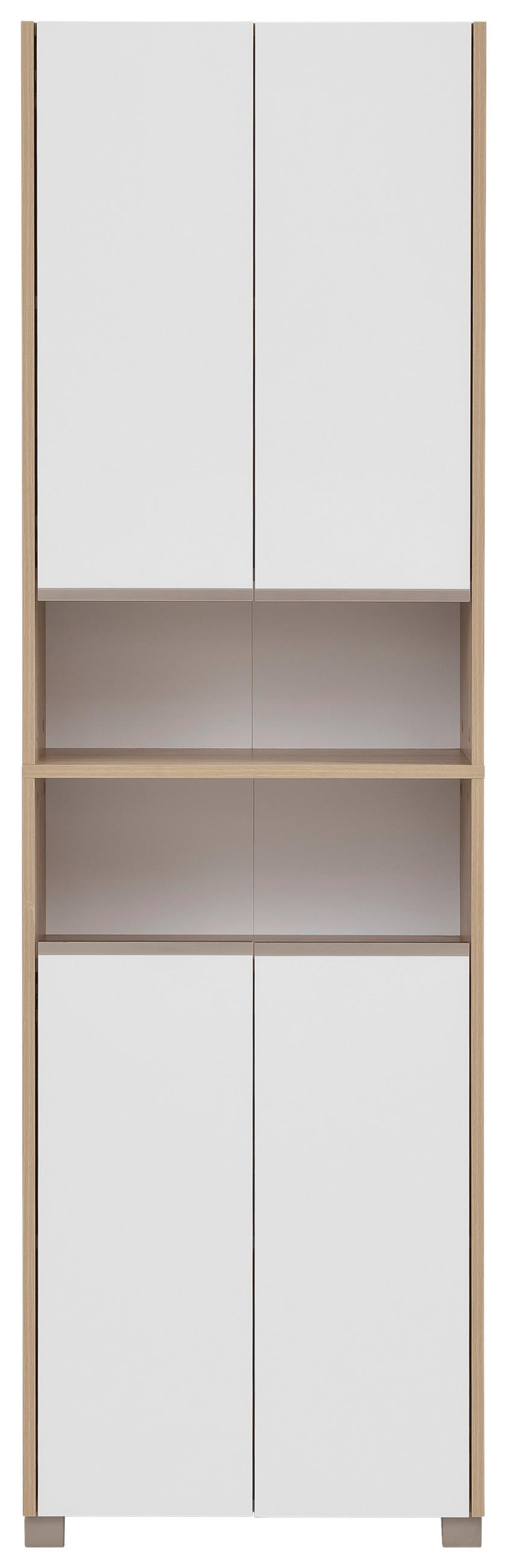 HOCHSCHRANK 57/186,5/33,1 cm  - Edelstahlfarben/Eichefarben, MODERN, Holzwerkstoff/Kunststoff (57/186,5/33,1cm) - MID.YOU