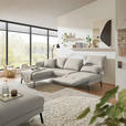 ECKSOFA  in Flachgewebe Naturfarben Armteilverstellung, Relaxfunktion, Drehsitzfunktion  175-224/255-365 cm  - Schwarz/Naturfarben, Design, Textil/Metall (175-224/255-365cm) - Dieter Knoll