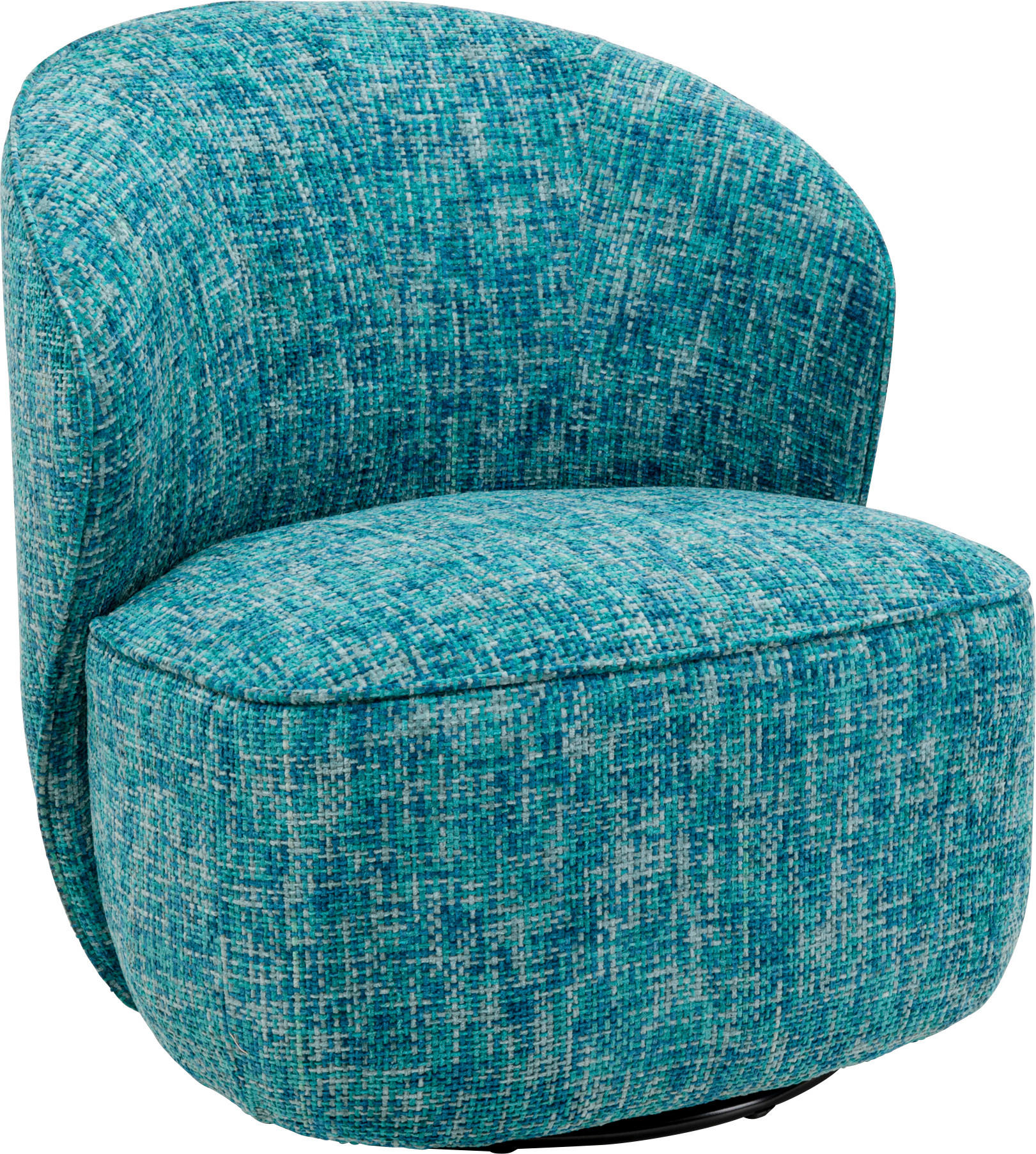 SESSEL in Struktur Hellblau  - Schwarz/Hellblau, Basics, Textil/Metall (76/81/82cm) - Kare-Design