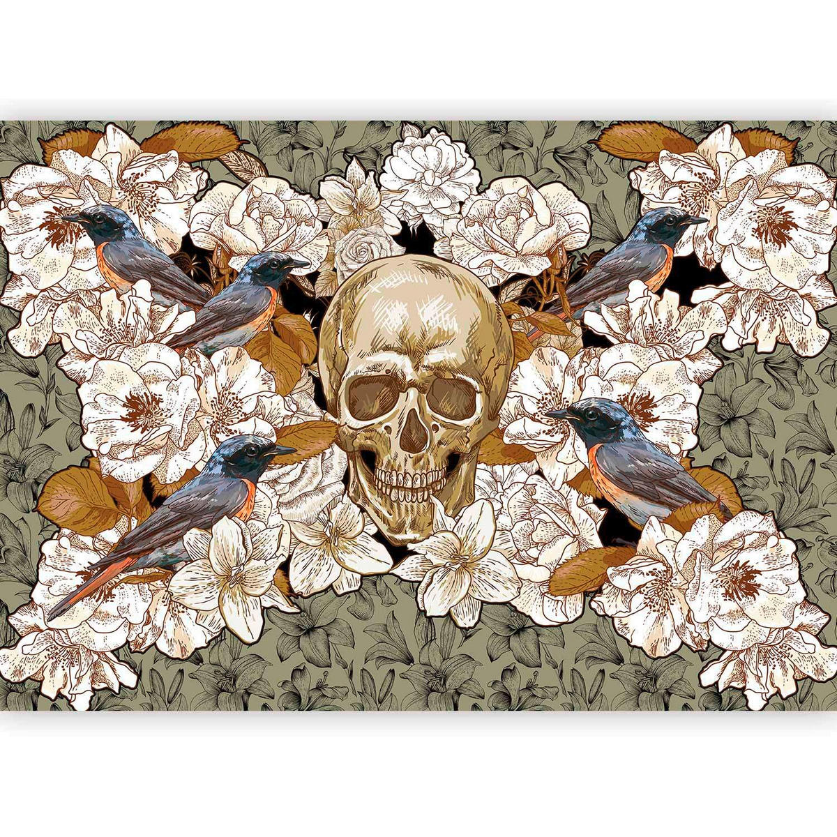 FOTOTAPETE - Beige/Grün, Basics, Textil (300/210cm) - artgeist