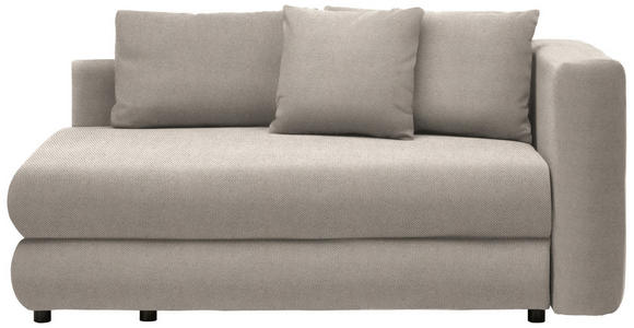 RÉCAMIERE in Flachgewebe Beige - Beige/Schwarz, Design, Kunststoff/Textil (171/71-88/93cm) - Cantus