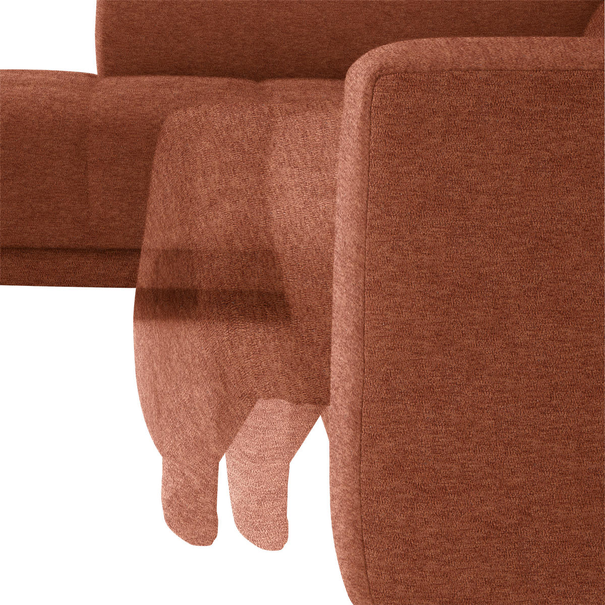 ECKSOFA in Mikrofaser Rostfarben  - Rostfarben/Schwarz, Design, Textil/Metall (207/301cm) - Xora
