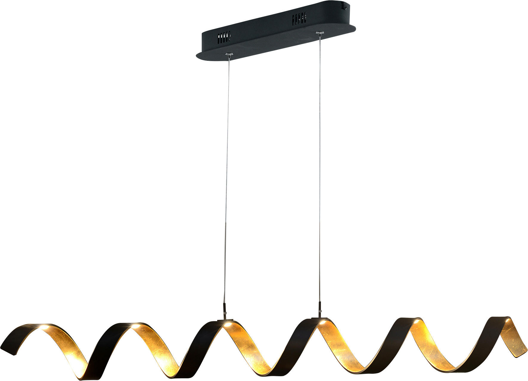 LED-HÄNGELEUCHTE Helix   - Goldfarben/Schwarz, Design, Metall (120/125/13,5cm)