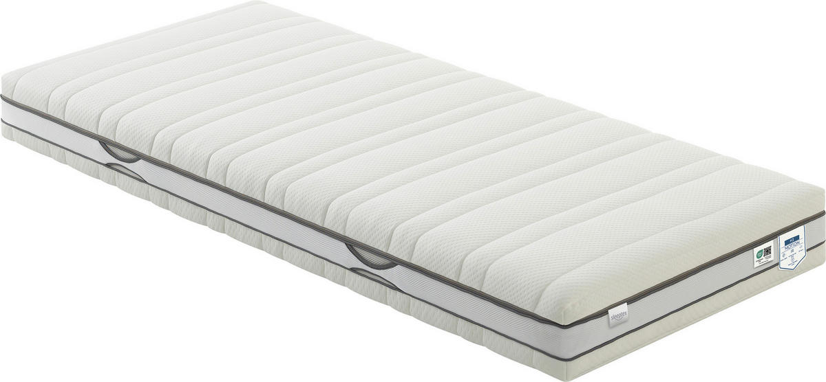 KOMFORTSCHAUMMATRATZE 90/200 cm H3 = fest  - Weiss, Konventionell, Textil (90/200cm) - Sleeptex