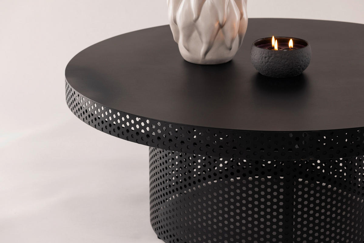 COUCHTISCH 100/100/40 cm rund Schwarz  - Schwarz, Design, Metall (100/100/40cm) - Livetastic