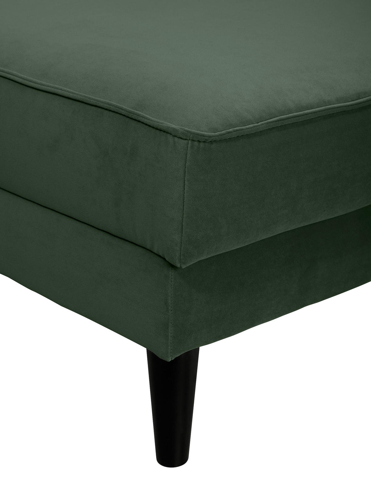 ECKSCHLAFSOFA  mit seitenverkehrt erhältlich, Schlafen auf Sitzhöhe, Hocker erhältlich, Rücken echt, Armteil links, Armteil rechts Velours Dunkelgrün  - Wengefarben/Dunkelgrün, MODERN, Holz/Textil (277/167cm) - Trendmanufaktur