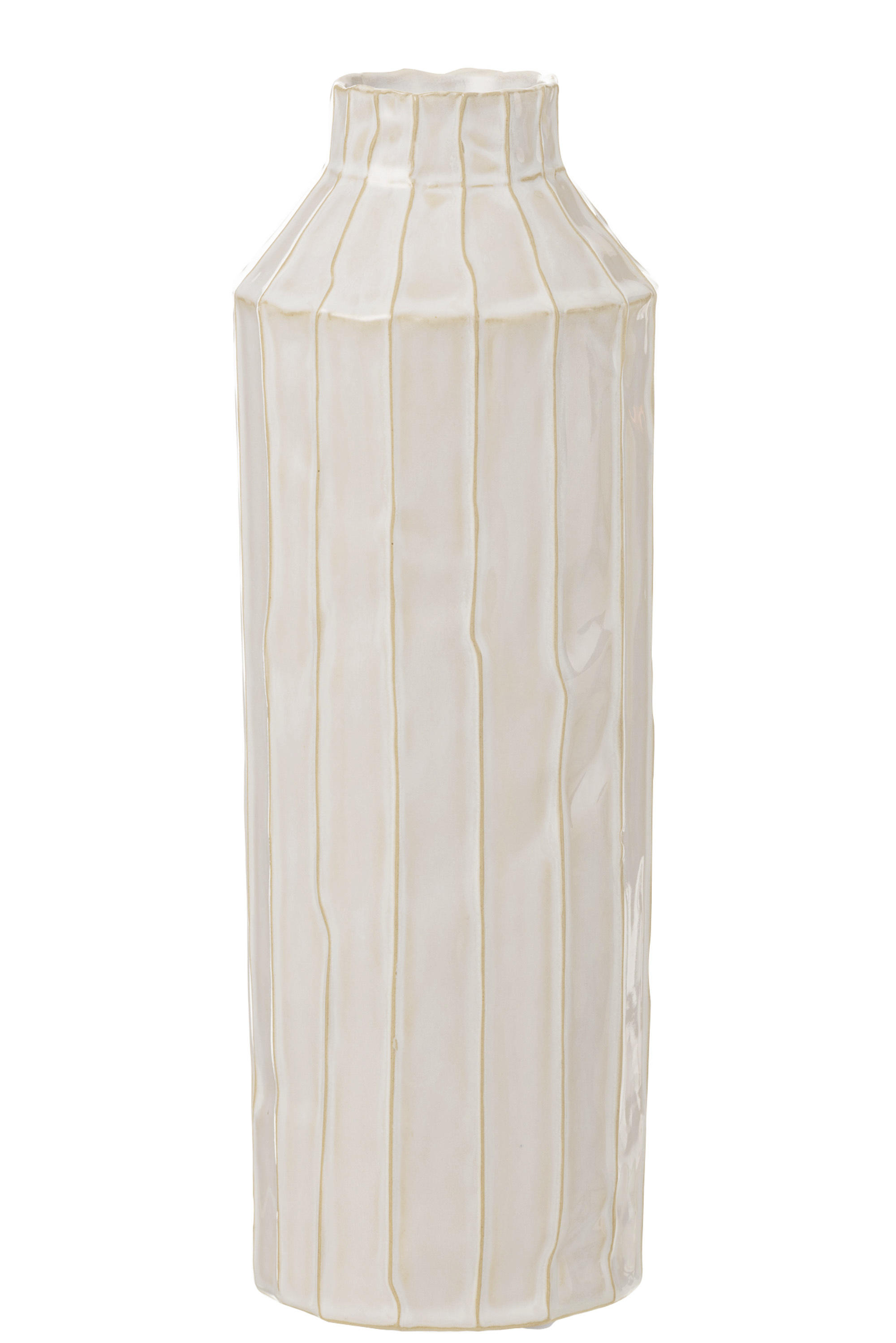 DEKOVASE  - Weiß, Basics, Keramik (12/12/34cm)