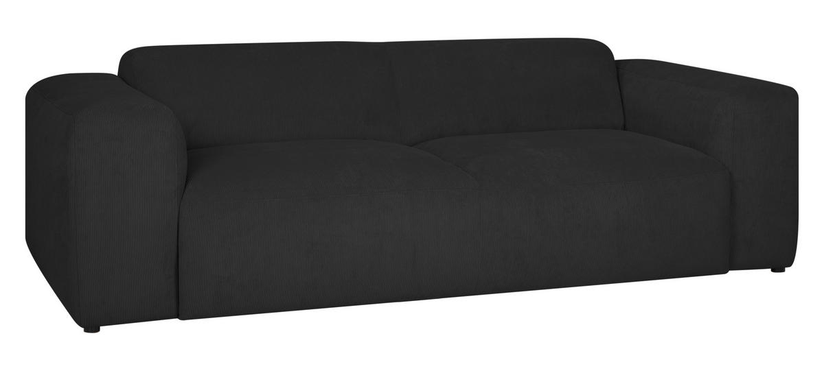 3-SITZER-SOFA in Cord Anthrazit  - Anthrazit/Schwarz, Design, Kunststoff/Textil (247/75/104cm) - MID.YOU