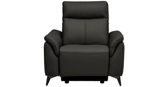 SESSEL in Echtleder Mokka  - Schwarz/Mokka, Design, Leder/Metall (107/105/98cm) - Belluti