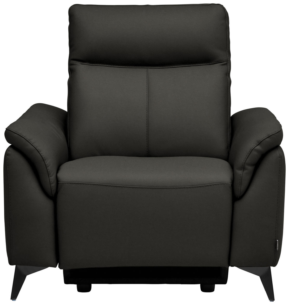 SESSEL in Echtleder Mokka  - Schwarz/Mokka, Design, Leder/Metall (107/105/98cm) - Belluti