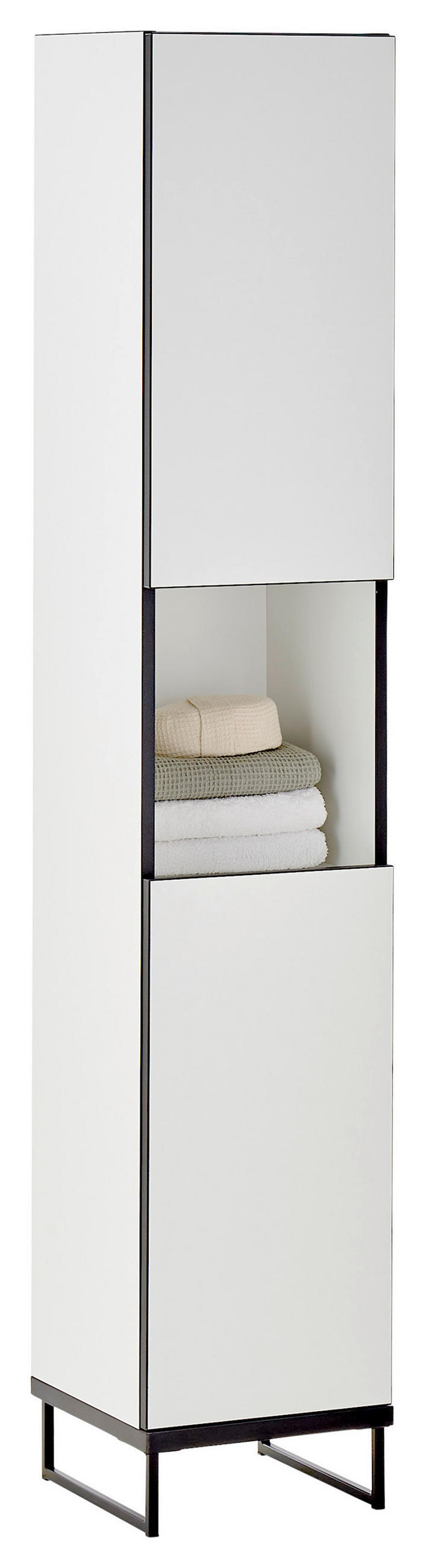 HOCHSCHRANK 30/162/31 cm  - Schwarz/Weiß, Basics, Holzwerkstoff/Metall (30/162/31cm) - MID.YOU