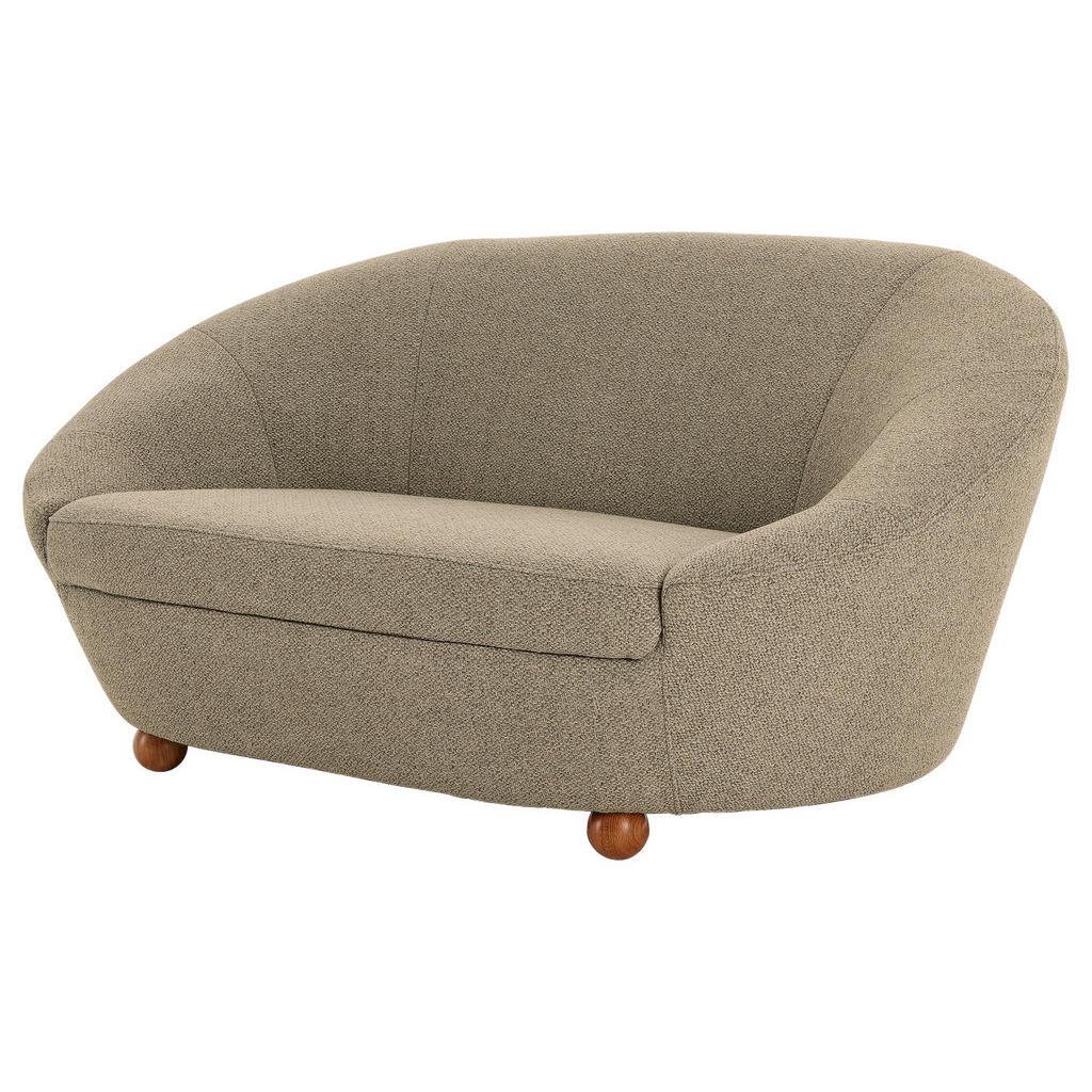 Thumbnail - Looks by W.Joop 2-Sitzer-Sofa Looks IV, Braun, Grau, Beige, Textil, Eiche, massiv, 178x82x114 cm, Made in EU, Rücken ech...