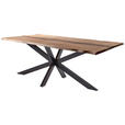 ESSTISCH in Holz, Metall, Naturmaterialien 200/100/76 cm - Schwarz/Braun, LIFESTYLE, Naturmaterialien/Holz (200/100/76cm) - Landscape