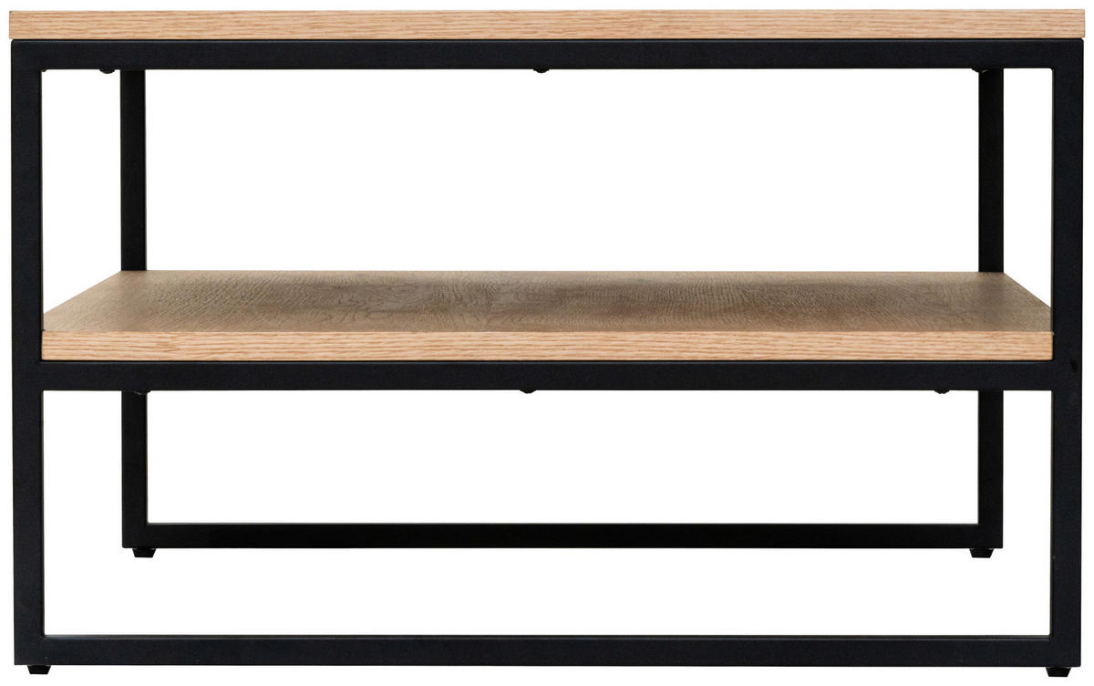 COUCHTISCH Eiche furniert rechteckig Schwarz, Eichefarben  - Eichefarben/Schwarz, Design, Holz/Holzwerkstoff (110/45/70cm) - MID.YOU