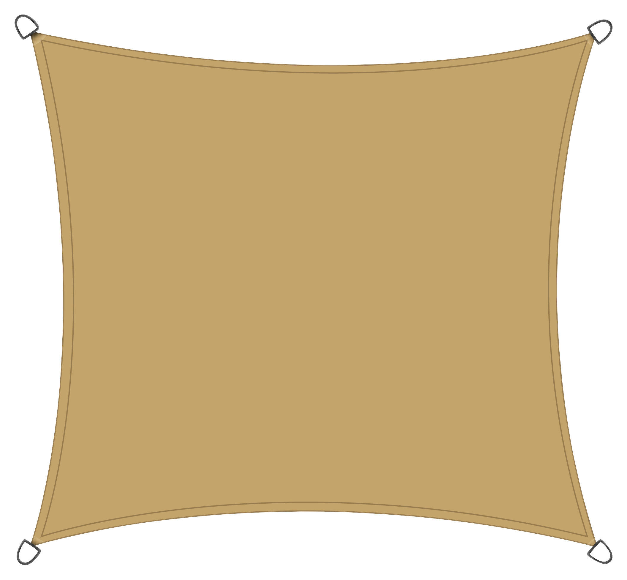 GARTENSONNENSEGEL - Sandfarben, KONVENTIONELL, Textil/Metall (360/360cm) - Siena Garden