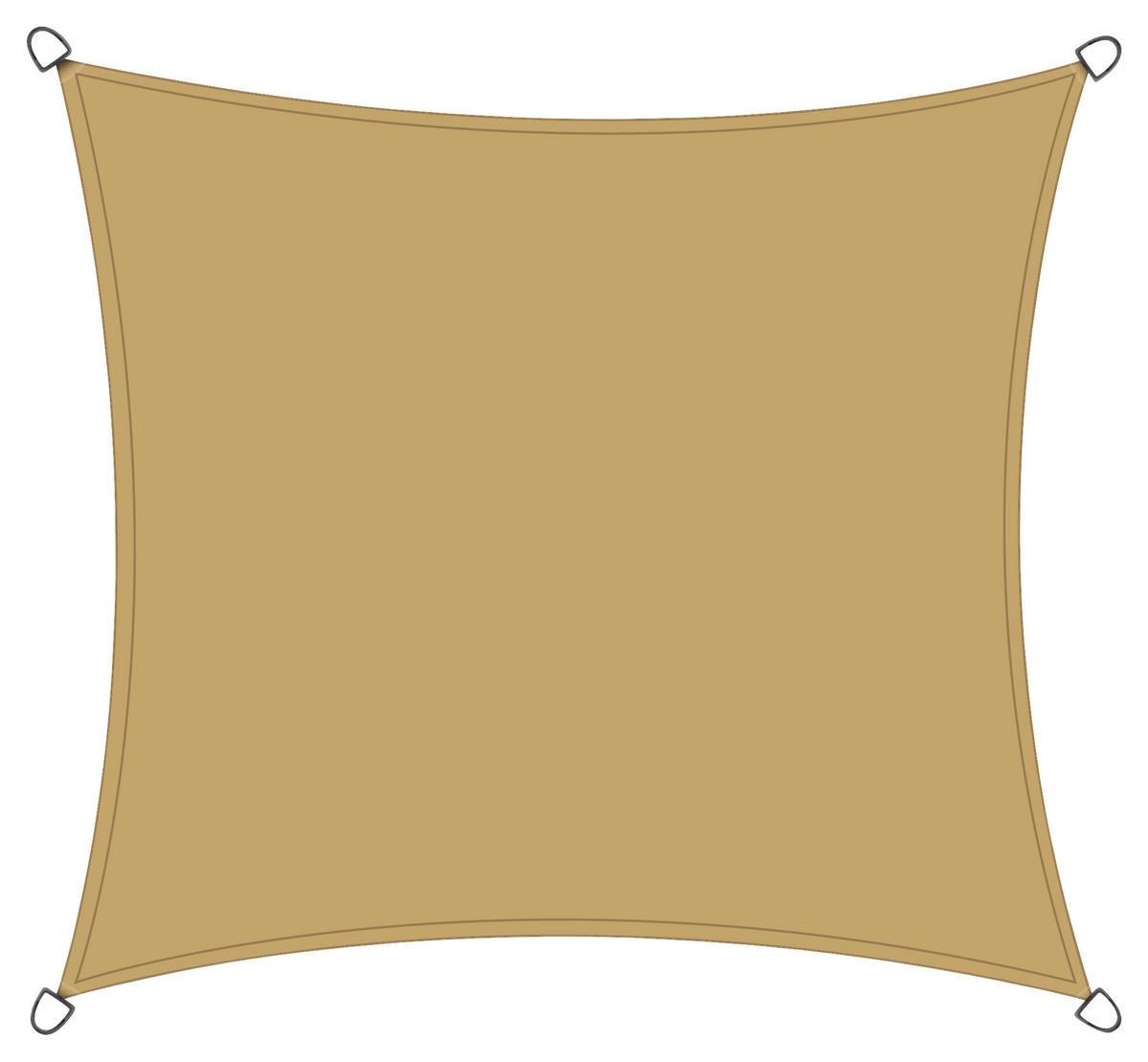 GARTENSONNENSEGEL - Sandfarben, MODERN, Textil/Metall (360/360/360cm) - Siena Garden