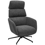 RELAXSESSELSET Webstoff Hocker, Kopfteilverstellung    - Schwarz/Grau, Design, Textil/Metall (73/110/87cm) - Dieter Knoll