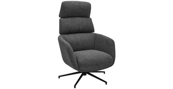 RELAXSESSELSET Webstoff Hocker, Kopfteilverstellung    - Schwarz/Grau, Design, Textil/Metall (73/110/87cm) - Dieter Knoll