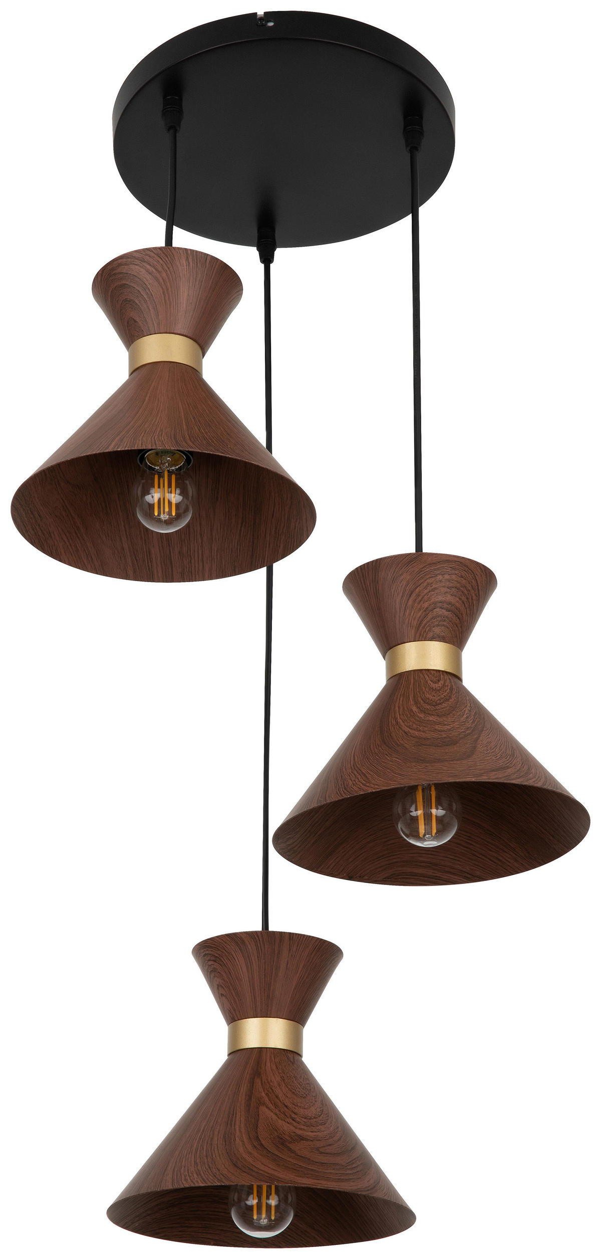 HÄNGELEUCHTE 37/120,5 cm  - Walnussfarben, Trend, Metall (37/120,5cm) - Novel