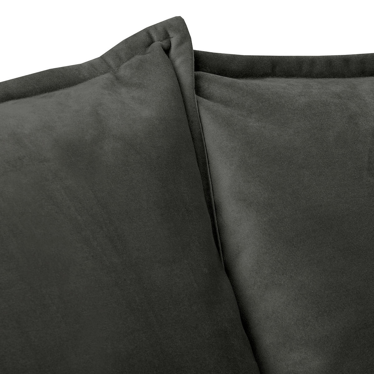 2-SITZER-SOFA JULI Samt Dunkelgrau  - Dunkelgrau/Schwarz, Design, Holz/Textil (138/86/100cm) - P & B