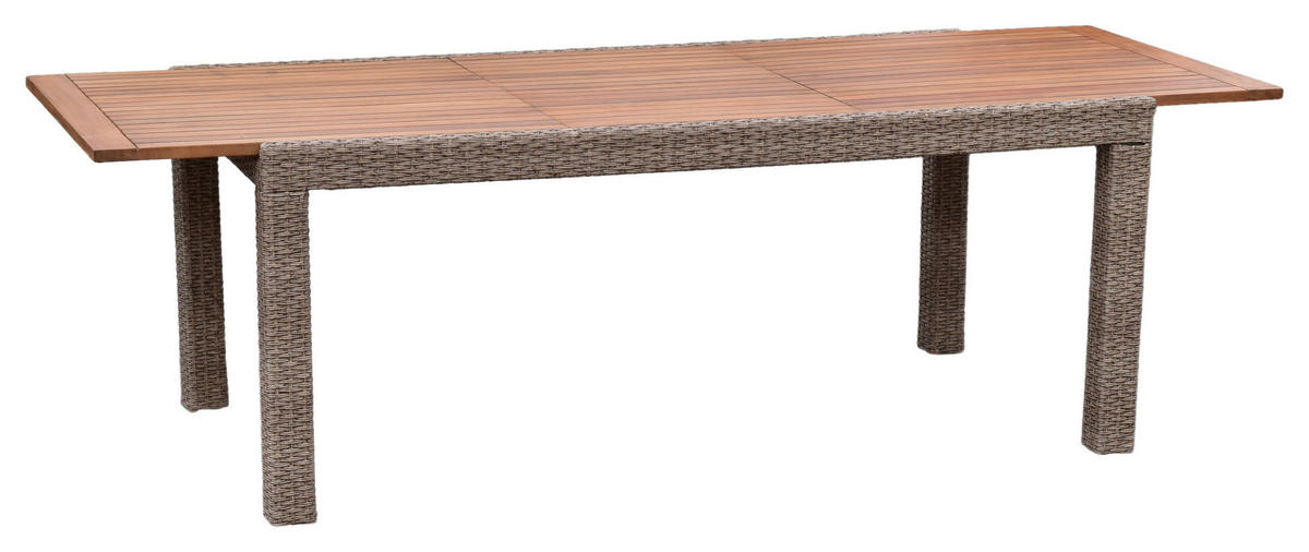 GARTENTISCH 180/100/76 cm Holz, Metall, Kunststoff rechteckig  - Beige, MODERN, Holz/Kunststoff (180/100/76cm) - Gardenson