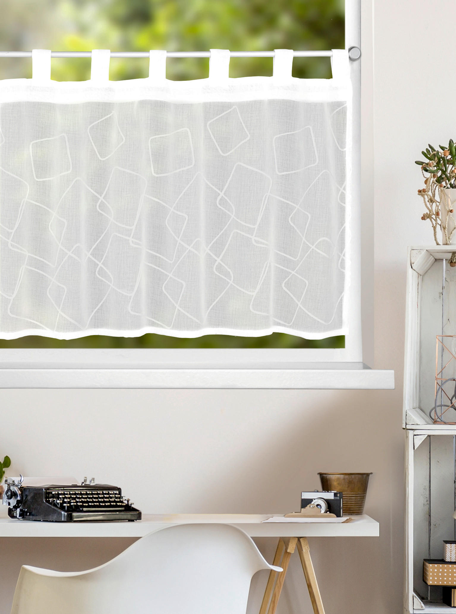 KURZGARDINE  140/50 cm  - Weiß, Basics, Textil (140/50cm)