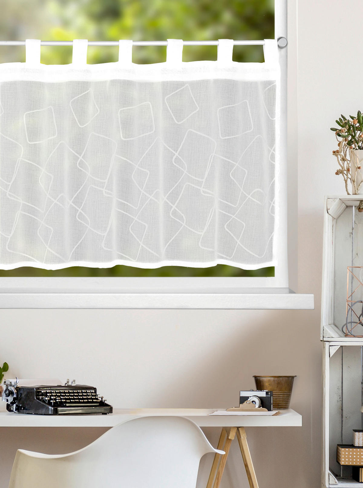 KURZGARDINE  140/50 cm  - Weiß, Basics, Textil (140/50cm)