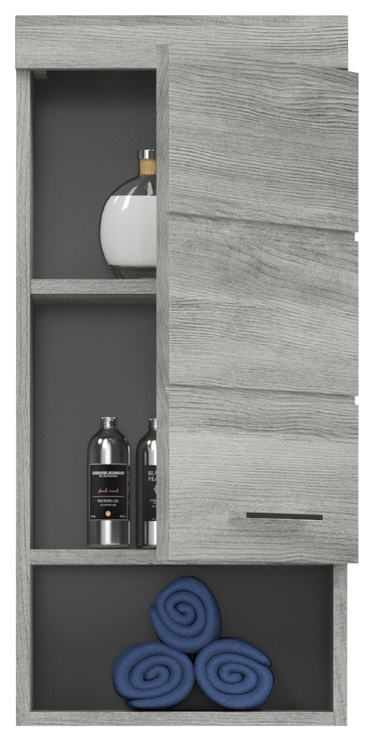 HÄNGESCHRANK 37/79/24 cm  - Silberfarben/Silbereichenfarben, MODERN, Holzwerkstoff (37/79/24cm) - MID.YOU