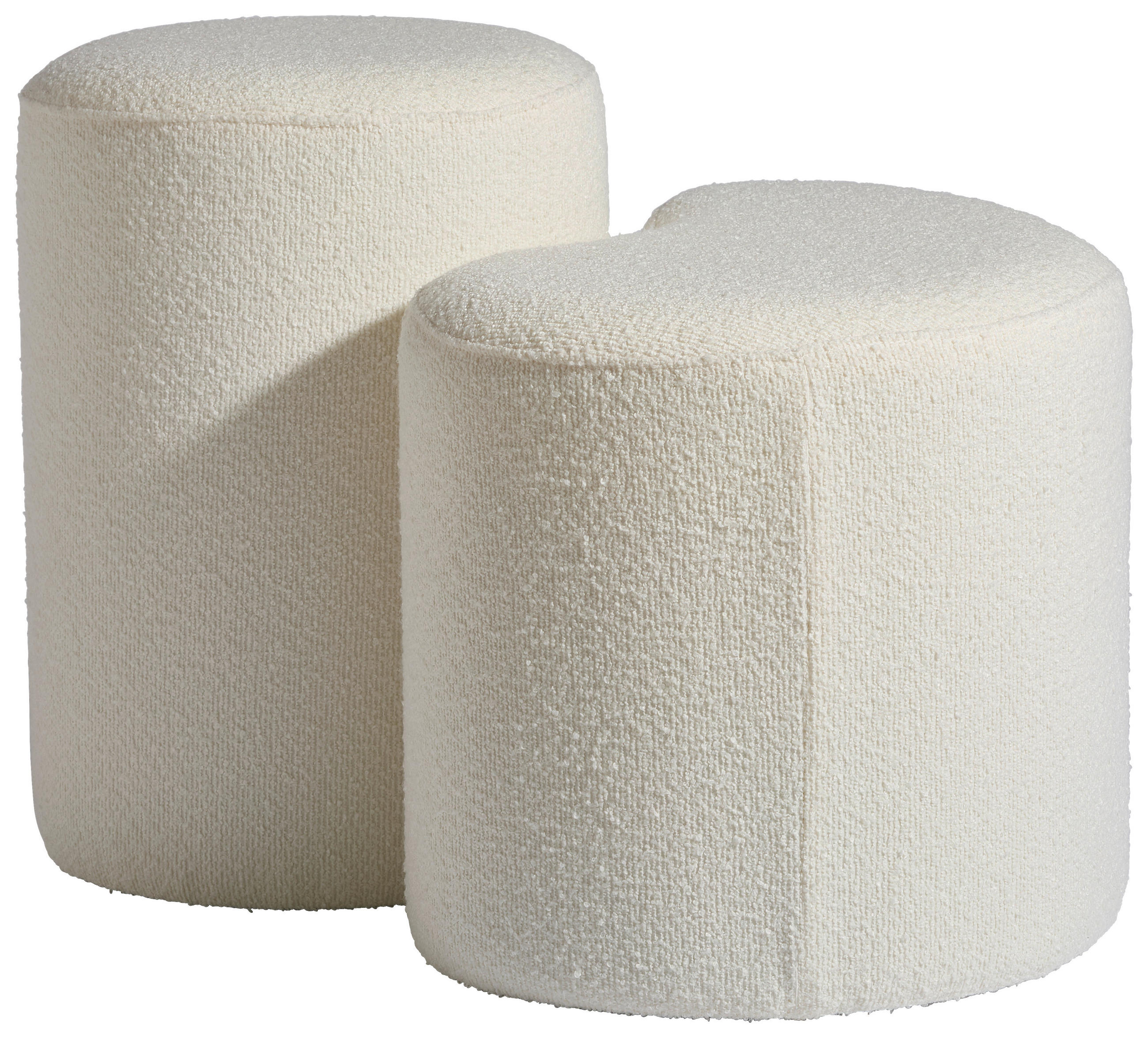 POUF Bouclé Weiß 56.5/35/40/50/36.5/35 cm  - Weiß, Design, Holzwerkstoff/Textil (56.5/35/40/50/36.5/35cm) - MID.YOU