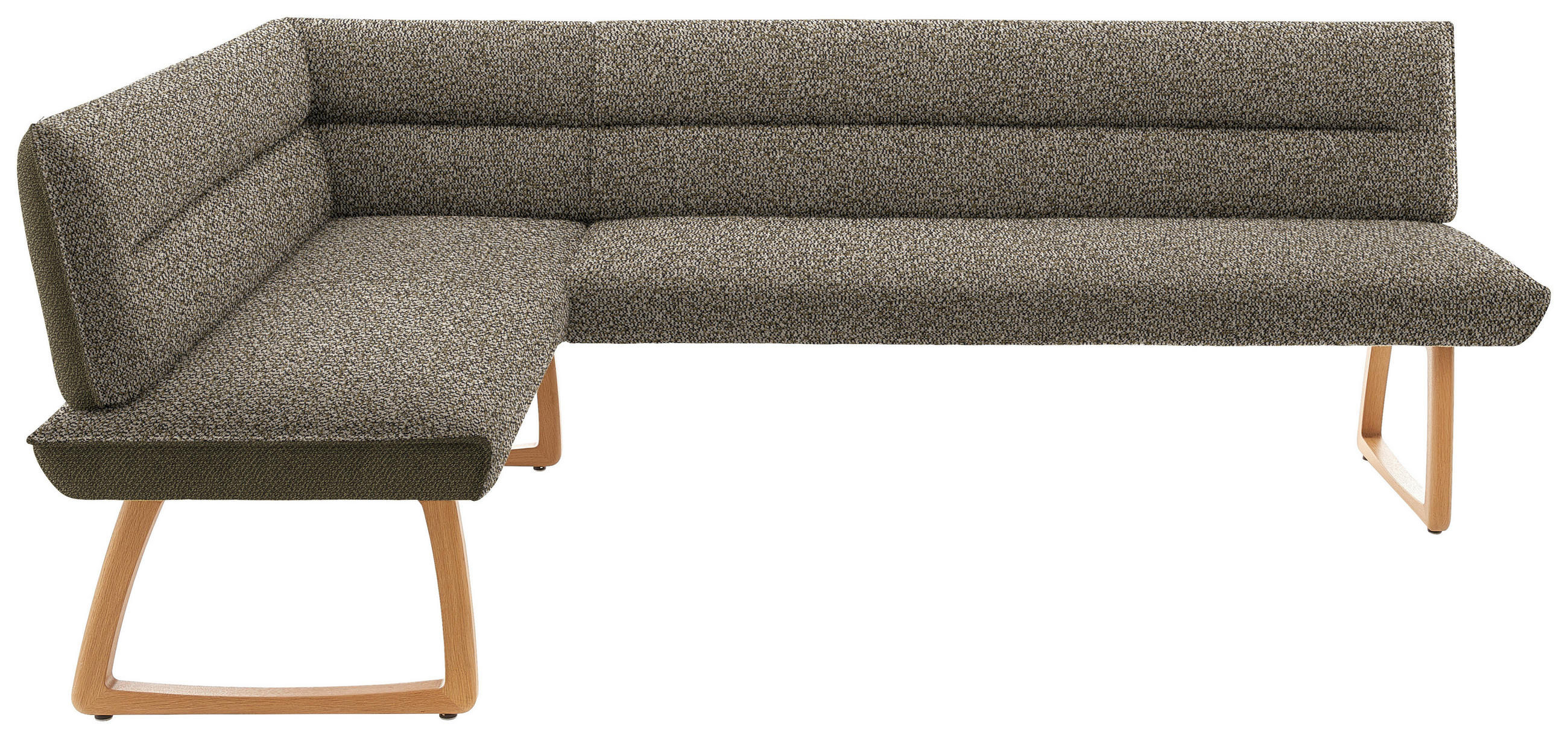 ECKBANK 162/237 cm  in Olivgrün  - Eichefarben/Olivgrün, Design, Holz/Textil (162/237cm) - Koinor