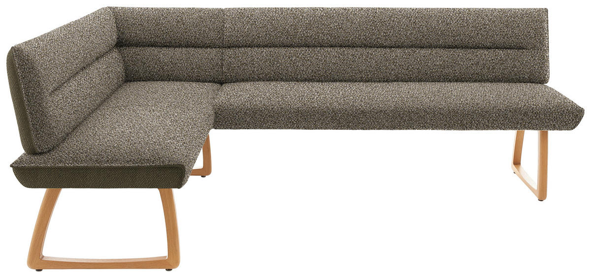 ECKBANK 162/237 cm  in Olivgrün  - Eichefarben/Olivgrün, Design, Holz/Textil (162/237cm) - Koinor
