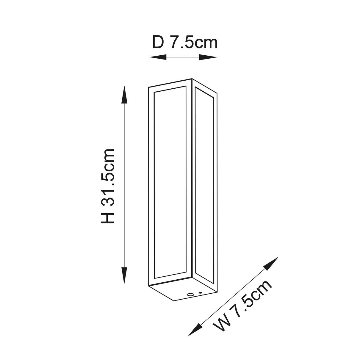 BADEZIMMER-WANDLEUCHTE 7.5/31.5/7.5 cm   - Chromfarben, KONVENTIONELL, Glas (7.5/31.5/7.5cm) - ENDON