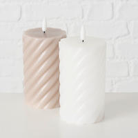 LUMÂNARE CU LED 7,5/12,5 cm  - alb/bej, materiale naturale (7,5/12,5cm)