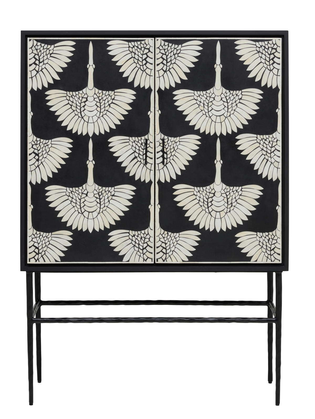 HÖG BYRÅ  i 100/140/40 cm  - svart/naturfärgad, Lifestyle, metall/trämaterial (100/140/40cm) - Ambia Home