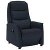 FERNSEHSESSEL Valdera  mit Relaxfunktion, Aufstehhilfe, Rücken echt Echtleder Dunkelblau  - Schwarz/Dunkelblau, KONVENTIONELL, Leder/Kunststoff (70/107/88cm) - Livetastic