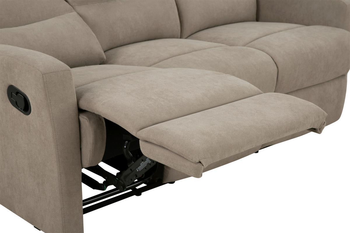 SITZGARNITUR Leinenoptik Taupe  - Taupe/Schwarz, KONVENTIONELL, Textil/Metall - P & B
