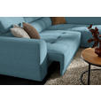 ECKSOFA in Feincord Türkis  284/205 cm  - Türkis/Schwarz, Design, Kunststoff/Textil (284/205cm) - Xora