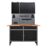 WERKBANKSET  - Anthrazit/Grau, Basics, Holz/Metall (120/205/60cm) - Ambia Garden