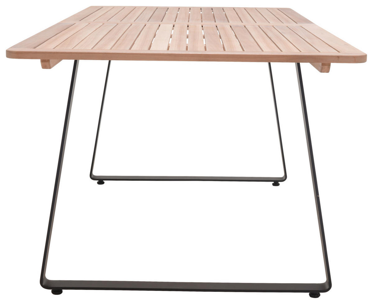 GARTENTISCH 208/89/74 cm Metall rechteckig  - Schwarz/Teakfarben, Design, Holz/Metall (208/89/74cm) - Ambia Garden