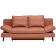 SCHLAFSOFA in Echtleder Braun  - Schwarz/Braun, Design, Leder/Metall (200/85/90cm) - Novel