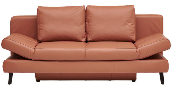 SCHLAFSOFA in Echtleder Braun  - Schwarz/Braun, Design, Leder/Metall (200/85/90cm) - Novel