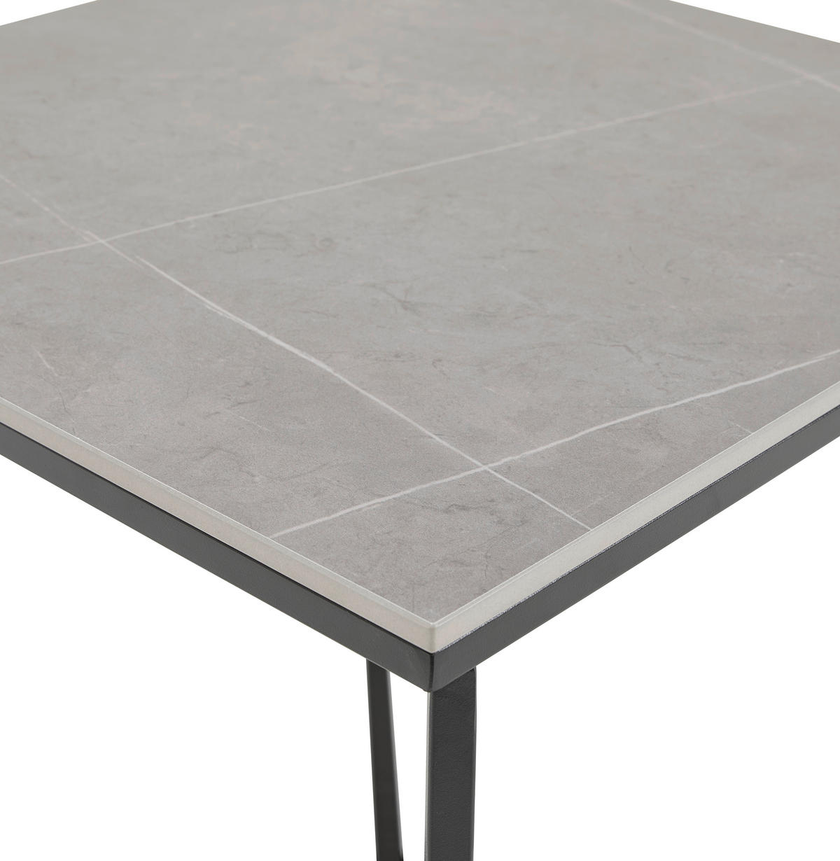 COUCHTISCH 60/43/60 cm quadratisch Grau, Schwarz  - Schwarz/Grau, Design, Keramik/Metall (60/43/60cm) - Livetastic