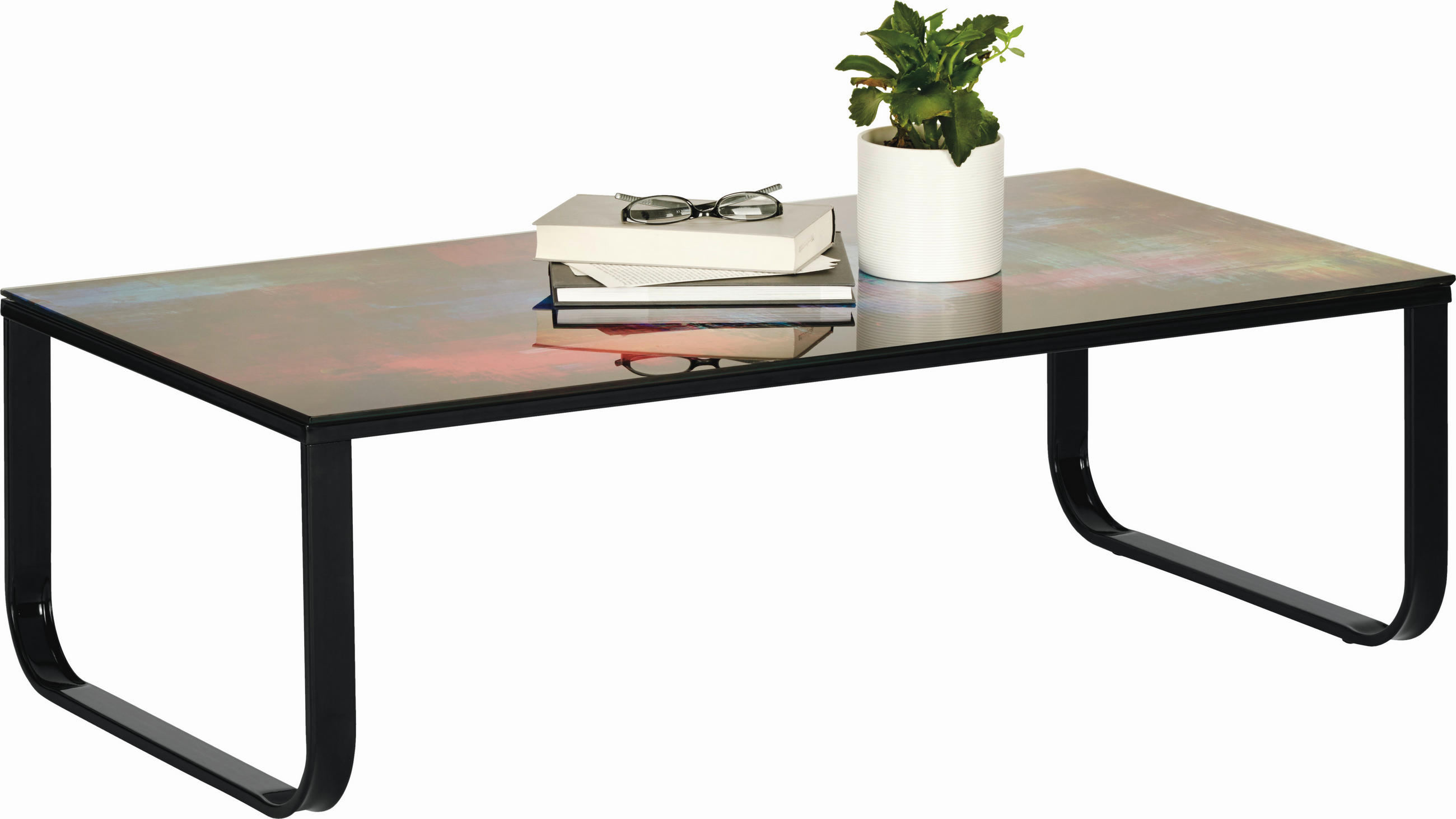 Măsuță De Cafea din metal, sticlă, 105/55/32 cm