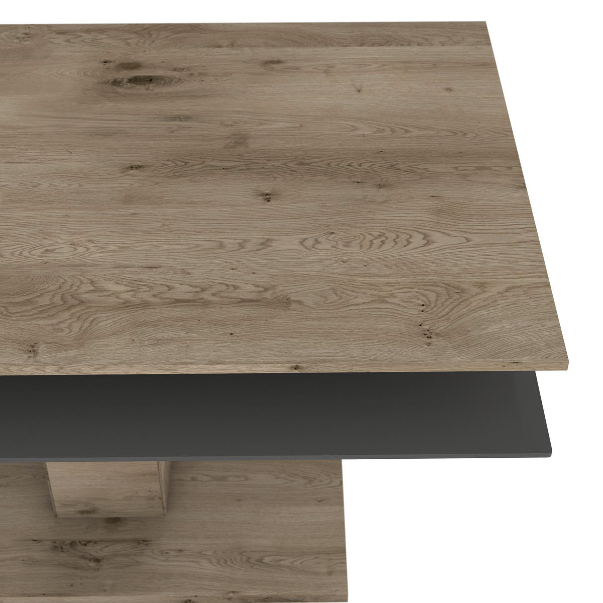 COUCHTISCH in Holz, Glas 120/75/46 cm  - Weiss/Eichefarben, Design, Glas/Holz (120/75/46cm) - Voglauer