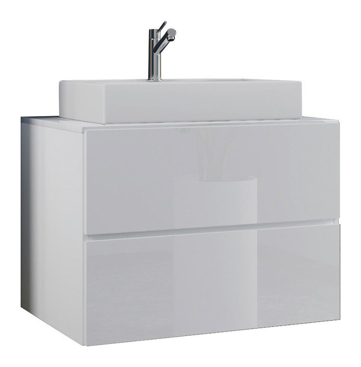 BADEZIMMER 3-teilig  in 80 cm  - Weiss, Modern, Glas/Keramik (80cm) - MID.YOU