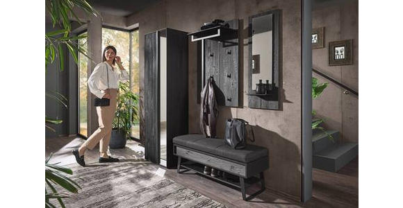 GARDEROBE 4-teilig  in 201/196/41 cm  - Anthrazit, Design, Glas/Holz (201/196/41cm) - Johann Jakob