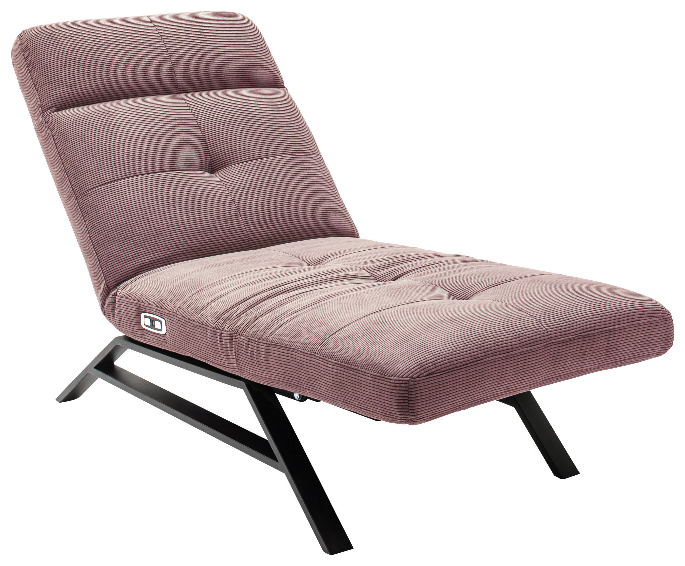 RELAXLIEGE Cord Altrosa  - Schwarz/Altrosa, Design, Textil/Metall (80/54-113/158-198cm) - Pure Home Lifestyle