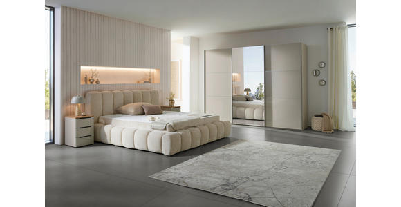 POLSTERBETT Lattenrost, Bettkasten Creme 180/200 cm - Birkefarben/Creme, Trend, Holz/Kunststoff (180/200cm) - Esposa
