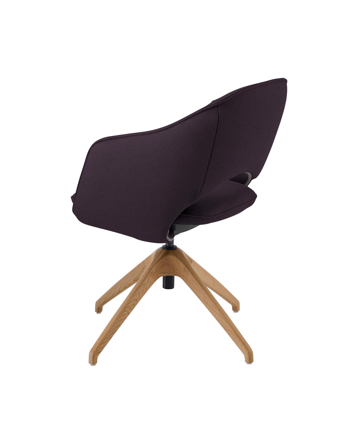 ARMLEHNSTUHL  in Echtleder naturbelassen  - Wildeiche/Aubergine, Design, Leder/Holz (63/74-90/57-73cm) - Koinor