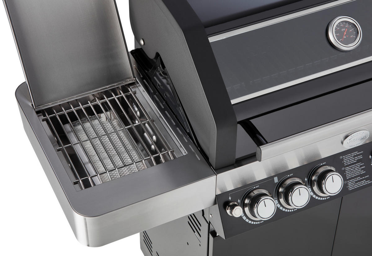 GASGRILL Schwarz VIDERO G4-SB Vario+  - Schwarz, Basics, Metall (138/57/118cm) - Rösle